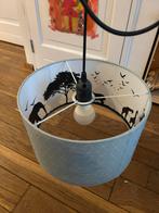 Lampenkap met safari dieren, Gebruikt, Blauw, Rond, Ophalen of Verzenden