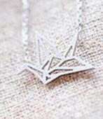 Ketting orgamie vogel, Verzenden, Nieuw, Zilver, Met hanger