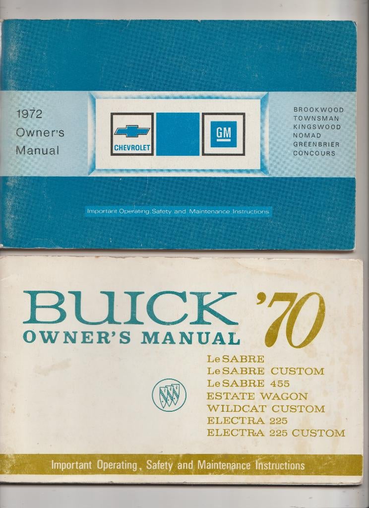 OwnersManuals Buick,70/Chevrolet 1972, Ophalen of Verzenden
