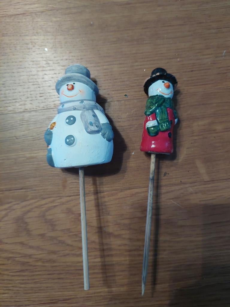 2 sneeuwpoppetjes, Ophalen of Verzenden, Gebruikt