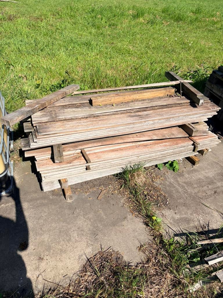Hardhouten planken, Minder dan 25 mm, Ophalen of Verzenden, Zo goed als nieuw, Plank