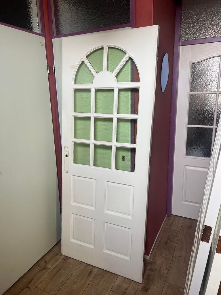 Glazen deuren te koop, Doe-het-zelf en Verbouw, Deuren en Horren, Ophalen of Verzenden, Gebruikt, Binnendeur, 200 tot 215 cm