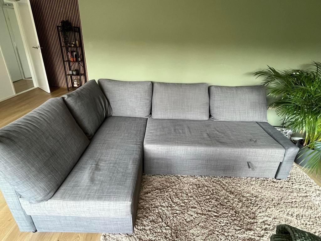 IKEA FRIHETEN Hoek slaapbank - Grijs, Ophalen, Gebruikt, Tweepersoons, Overige maten