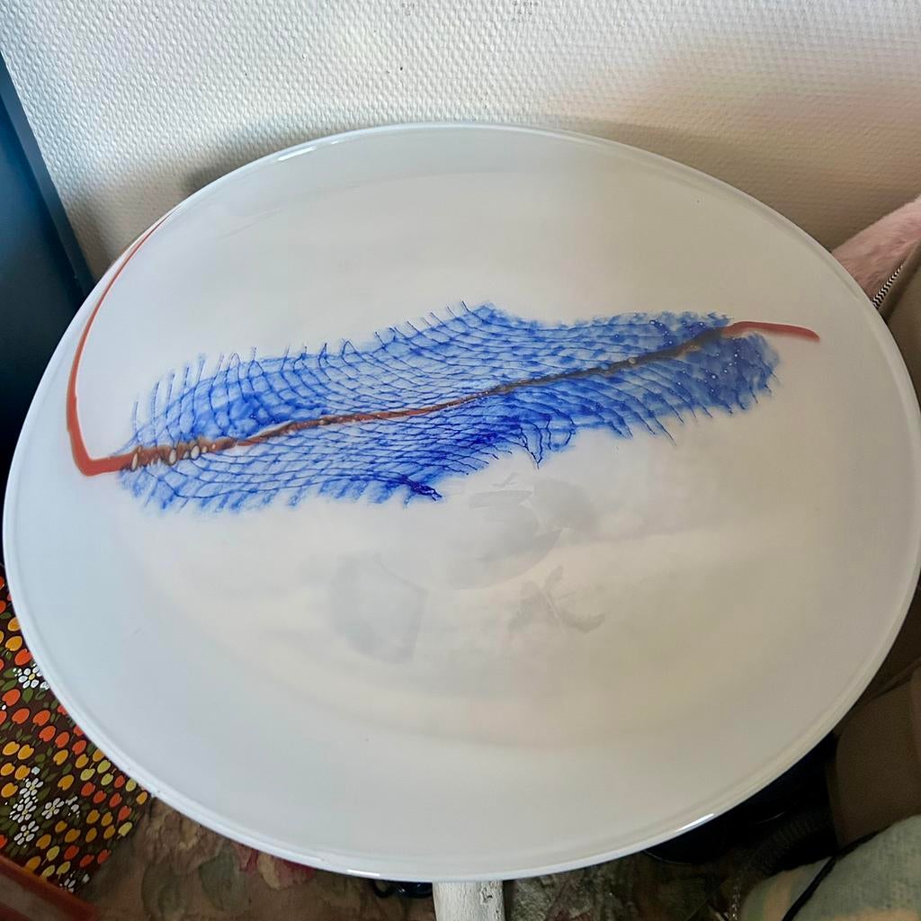 Hadeland Glassverk Norway design kristal schaal gesigneerd, Ophalen of Verzenden