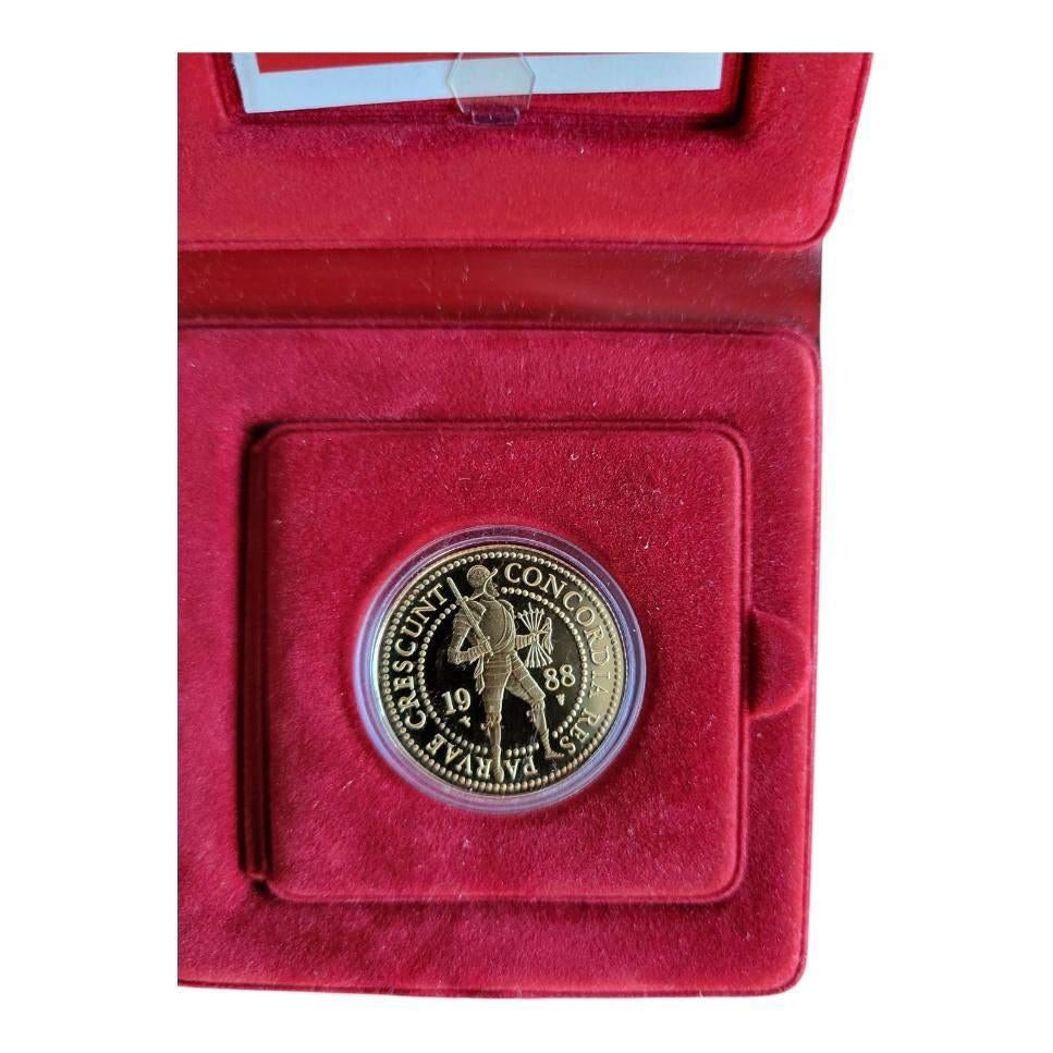 Nederland Gouden Dubbele Dukaat 1988 in cassette, Ophalen of Verzenden, Goud