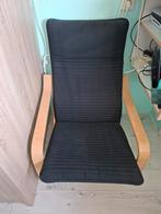 IKEA POÄNG fauteuil met zwart kussen, Huis en Inrichting, Ophalen, Gebruikt, Modern, Scandinavisch, Zwart
