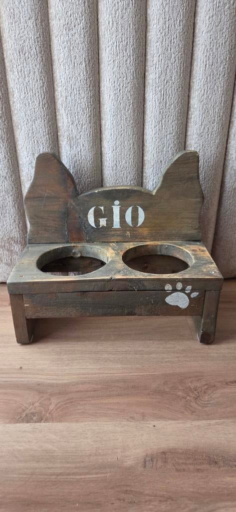 Voerbak met franse bulldog oren, Dieren en Toebehoren, Ophalen of Verzenden, Gebruikt