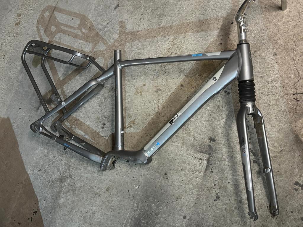 Giant prime heren frame met geveerde voorvork, Fietsen en Brommers, Fietsonderdelen, Frame, Gebruikt, Aluminium, Ophalen