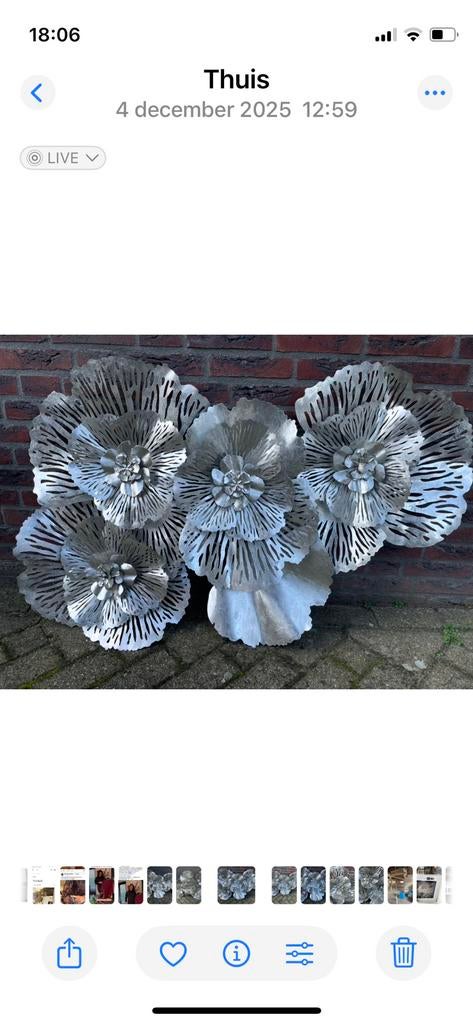 Metalen bloemen decoratie., Ophalen, Nieuw
