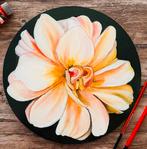 Olieverfschilderij op hout - Bloem, Ophalen of Verzenden