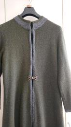 Lange groene gebreide handgemaakte wollen jas 42-44, Maat 42/44 (L), Ophalen of Verzenden, Zo goed als nieuw, Geen merk