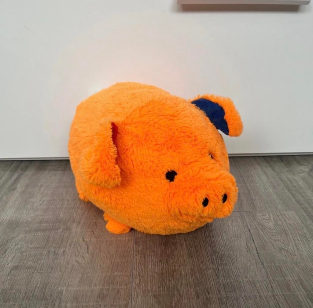 Groot oranje knuffel varken 35 cm lang, Ophalen of Verzenden, Zo goed als nieuw, Overige typen