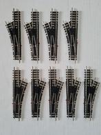 9 Minitrix wissels 4961/4963, Gebruikt, Gelijkstroom, Trix, Rails