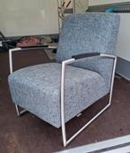 Fauteuil Montel Sue, grijze gemêleerde stof, Ophalen, Gebruikt, 75 tot 100 cm, Stof