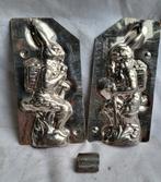 Oude chocoladevorm: PAASHAAS met PAASEITJES in MAND op rug, Antiek en Kunst, Ophalen of Verzenden
