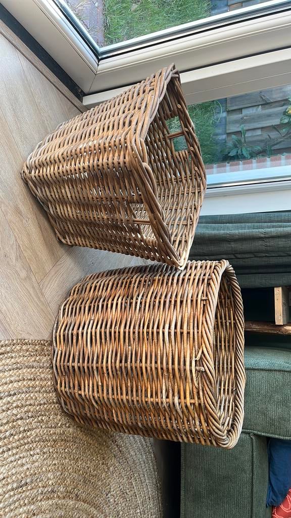 Rieten manden, Ophalen, Gebruikt, Mand, Rond