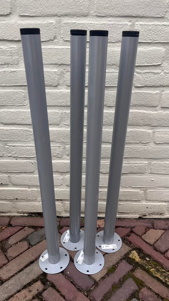 4 x ikea adils bureau tafelpoten grijs, Ophalen of Verzenden, Zo goed als nieuw, Rechthoekig, 50 tot 100 cm