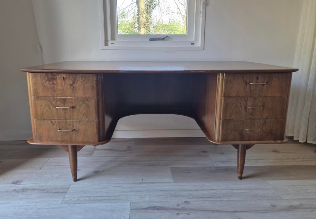 Vintage directiebureau jaren 60, Ophalen, Gebruikt, 25 tot 50 cm, 50 tot 100 cm