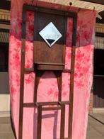 Antieke houten kapstok met spiegel en paraplubak, Ophalen, Gebruikt, Staande kapstok, 150 tot 200 cm