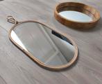Set van twee spiegels: ovaal en rond, Huis en Inrichting, Woonaccessoires | Spiegels, Ophalen, Minder dan 50 cm, Zo goed als nieuw