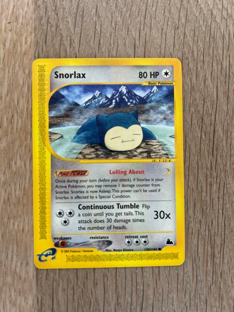 Pokemon Skyridge Snorlax Non Holo E-series 100/144, Ophalen of Verzenden, Zo goed als nieuw, Losse kaart