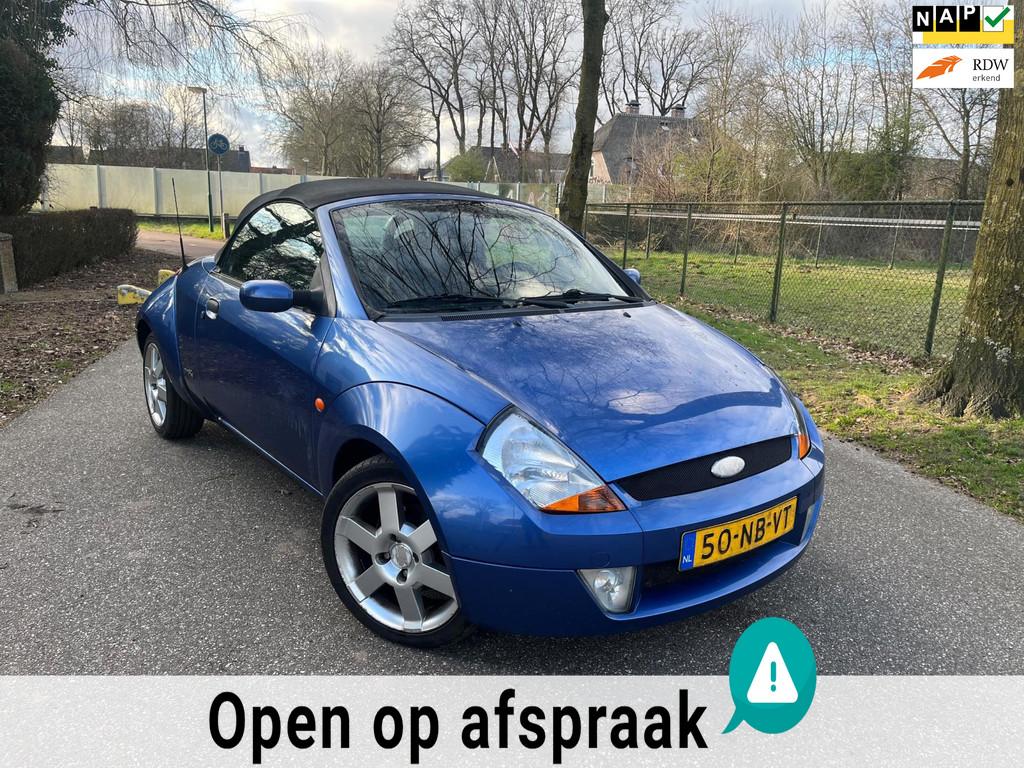 Ford Streetka 1.6 First Edition | CABRIO | Leder+Stoelverw., Blauw, Bedrijf, Handgeschakeld, 2 stoelen