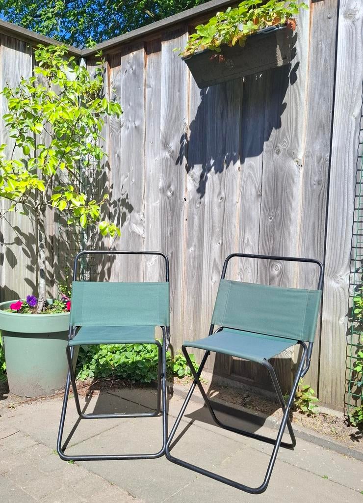 2 inklapbare Shakespeare visstoelen, Ophalen, Aluminium, Inklapbaar