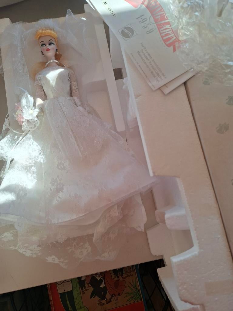 Barbie doll wedding party 1959 porcelain mattel speelgoed to, Verzamelen, Verzenden, Zo goed als nieuw, Fashion Doll