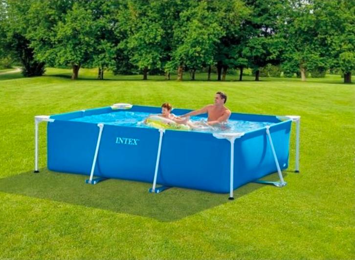 Intex rechthoekig zwembad 260x160x56 met pomp en skimmer, Tuin en Terras, Zwembaden, Gebruikt, Opzetzwembad, Minder dan 80 cm