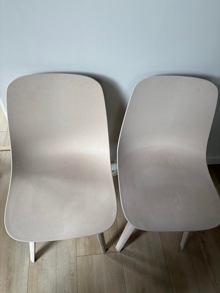 IKEA Odger eetkamerstoel wit/beige, Huis en Inrichting, Ophalen, Kunststof, Gebruikt, Twee