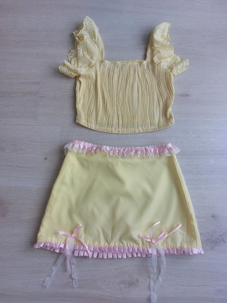 Setje: topje en rok ala Manon van Katseye meisje 11-13 jaar, Ophalen of Verzenden, Meisje