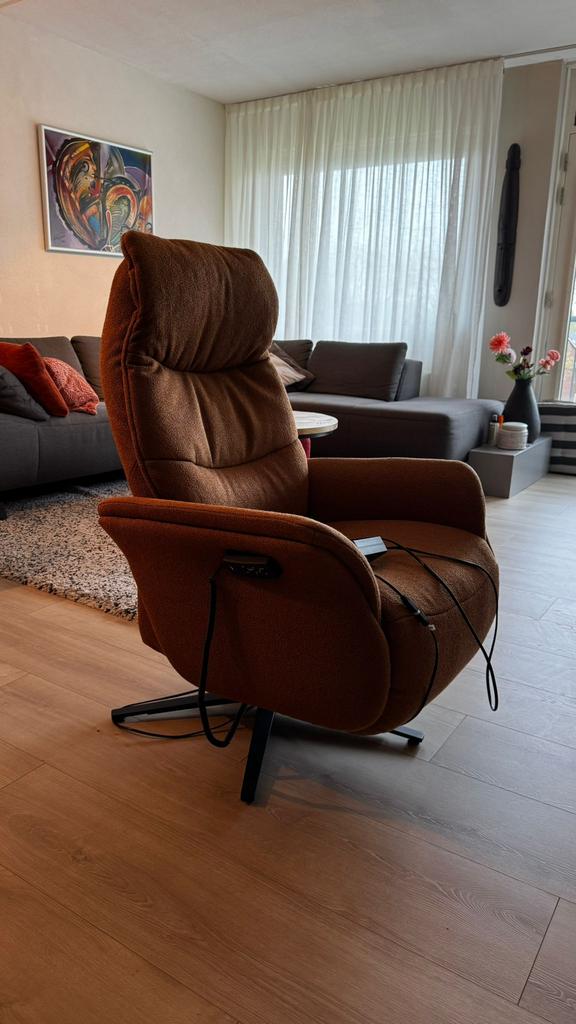 Schitterende sta-op stoel zgan, Ophalen, 75 tot 100 cm, Zo goed als nieuw, Stof