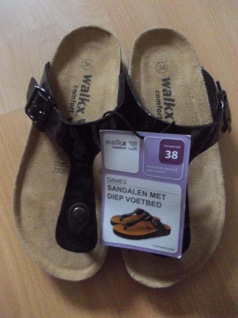 Nieuwe sandalen, zwart, in maat 38 van Walkx., Kleding | Dames, Schoenen, Ophalen, Walkx, Zwart, Overige typen