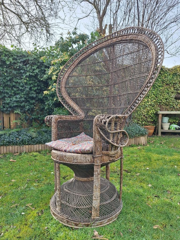 Prachtige pauwenstoel, Ophalen, Gebruikt, Rotan