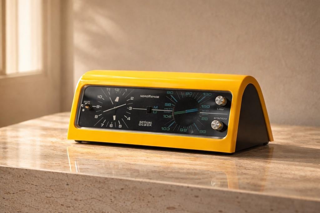 Nordmende Space Age klokradio – jaren 60/70 – oranje design, Ophalen of Verzenden