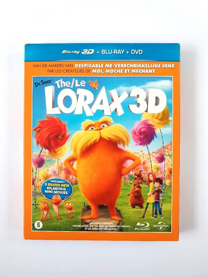 The Lorax 3D + 2D (3 disc met Slipcover), Cd's en Dvd's, Blu-ray, Zo goed als nieuw, Tekenfilms en Animatie, 3D, Ophalen of Verzenden