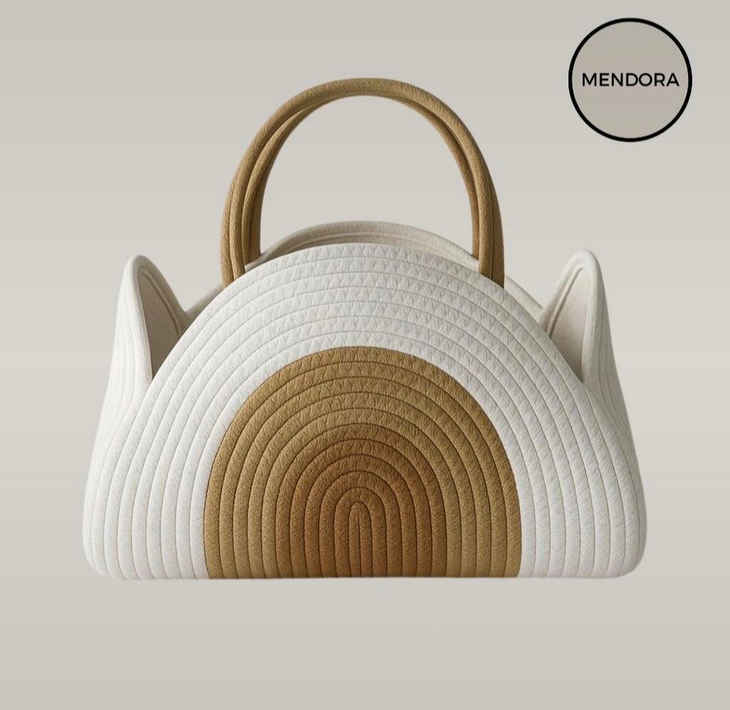 Mendora Luiermand/Organizer–Katoenen Opbergmand Beige, Info@mendora.nl, Nieuw, Mendora, Amstelveen