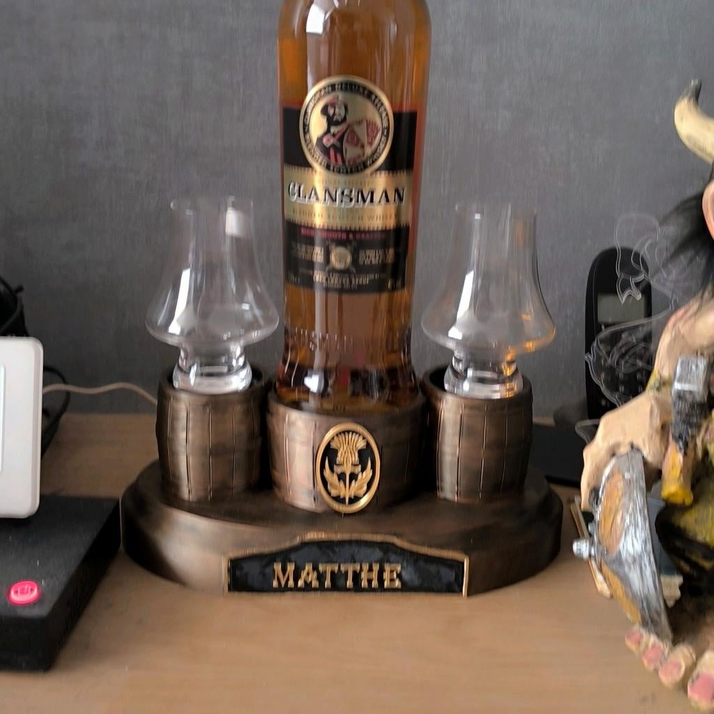 Whisky vaten lamp met glazen, Ophalen of Verzenden, Minder dan 50 cm, Minder dan 5 flessen