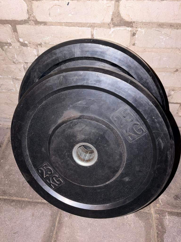 Bumperplates stang en bankje, Sport en Fitness, Fitnessmaterialen, Ophalen, Gebruikt