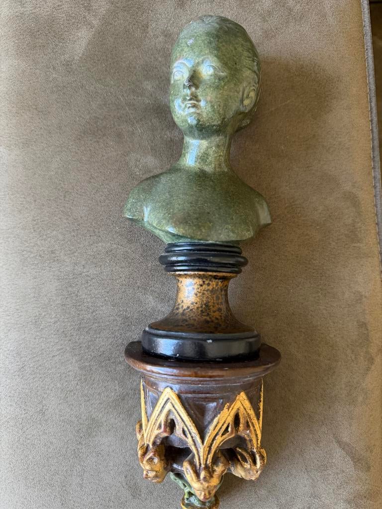 Paridur buste Louise Brongniart met console, Buste, Ophalen of Verzenden, 20 - 50 cm, Op sokkel