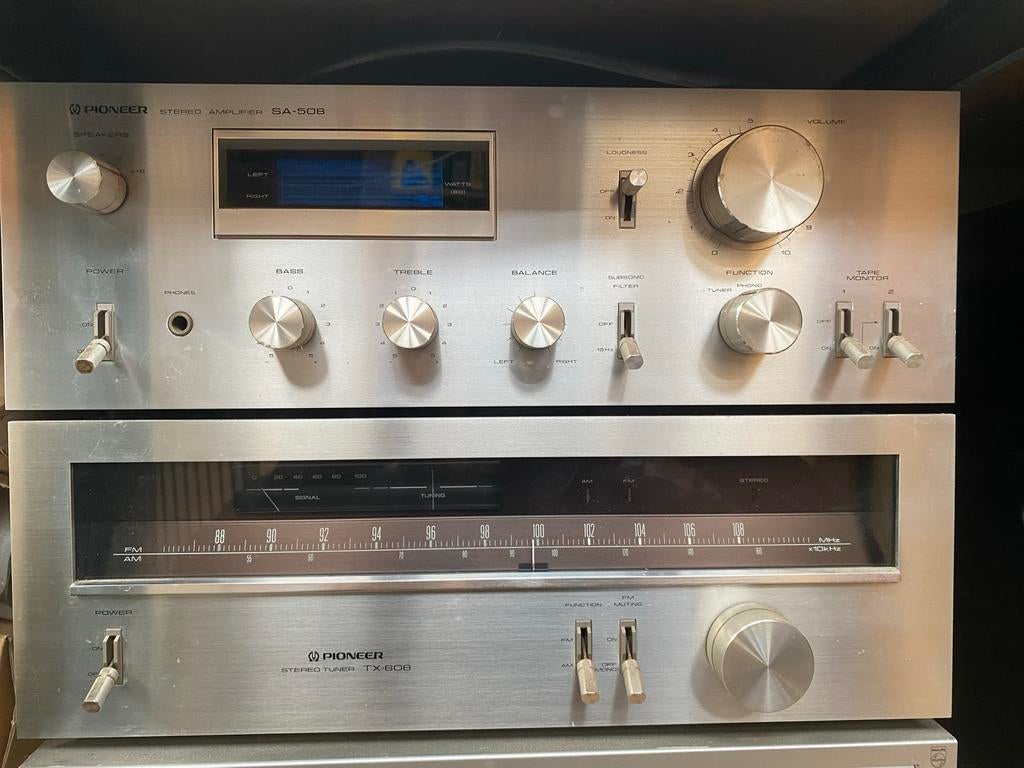 Pioneer SA-508 Versterker & TX-608 Tuner Set, Gebruikt, Ophalen of Verzenden, 60 tot 120 watt, Pioneer