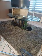 Echt bronzen dame met grote glasplaat, Ophalen, 100 tot 150 cm, 50 tot 100 cm, Zo goed als nieuw