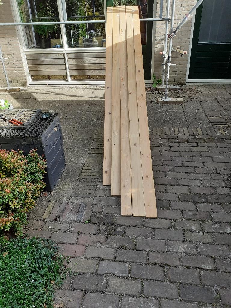 Houten latten 3.30 mtr, Doe-het-zelf en Verbouw, Hout en Planken, Ophalen, Gebruikt, Minder dan 25 mm, Plank
