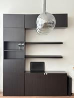 IKEA Wandkast / Opbergkast + Wandplanken – Zwart – Modern, Huis en Inrichting, Kasten | Wandmeubels, Ophalen, 200 cm of meer, Minder dan 150 cm