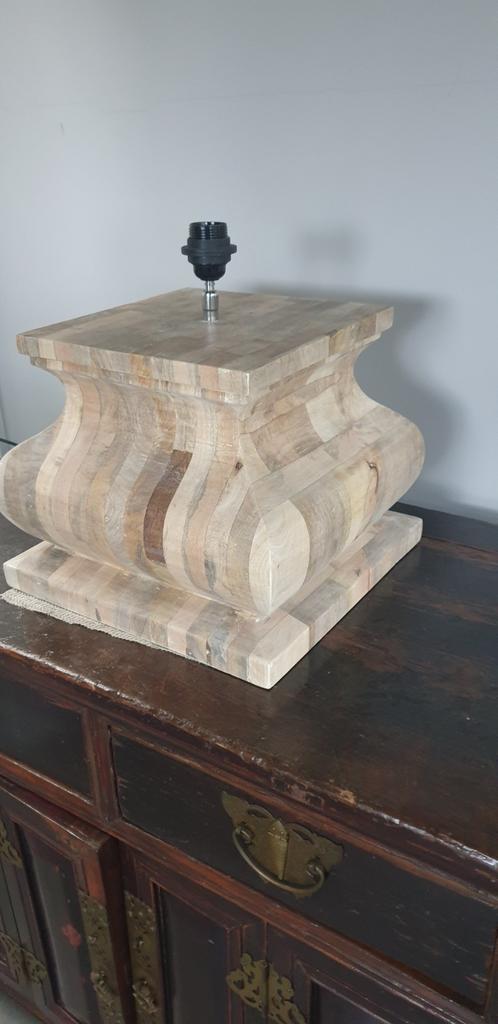 Balusterlamp, xxl, teakhout, excl lampenkap, Ophalen, Nieuw, Minder dan 50 cm