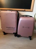 2 roze kinderkoffers: handbagage en ruimbagage, Sieraden, Tassen en Uiterlijk, Koffers, Gebruikt, 50 tot 60 cm, Hard kunststof