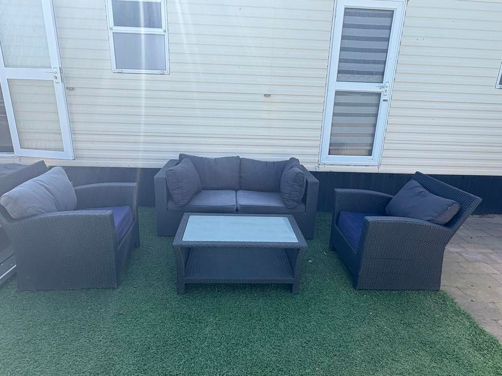 Loungeset te koop, Ophalen, 4 zitplaatsen, Kunststof, Gebruikt