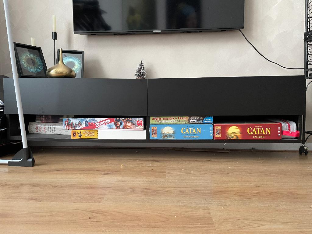 Tv meubel televisie kastje, Ophalen, Gebruikt, 100 tot 150 cm, Zwart