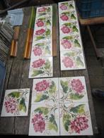 15 stuks antieke wandtegels met vrolijke frisse bloem, 225cm, Ophalen
