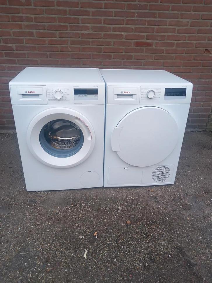 Set Bosch Serie 4, Witgoed en Apparatuur, Was-droogcombinaties, Zo goed als nieuw, 6 tot 8 kg, 85 tot 90 cm, Ophalen
